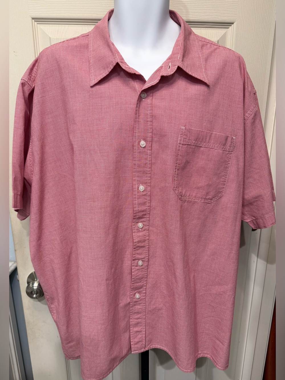Wrangler Red Gingham Short Sleeve Button Down Shirt